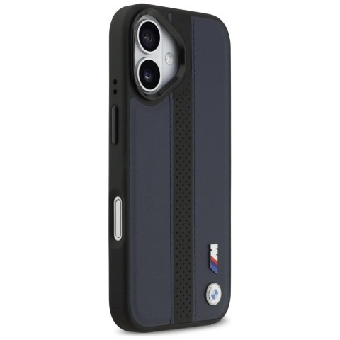 Etui BMW M Perforated Stripe Logo MagSafe do iPhone 17 granatowy