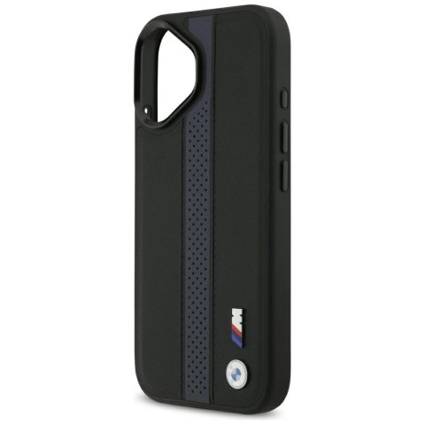 Etui BMW M Perforated Stripe Logo MagSafe do iPhone 17 niebieski