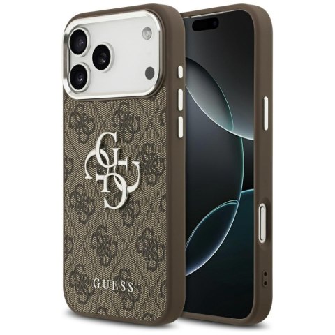 Etui Guess 4G Big 4G Classic Logo do iPhone 17 Pro Max brązowy srebrny