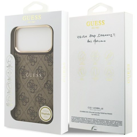 Etui Guess 4G PU Classic Logo MagSafe doiPhone 17 Pro Max brązowy