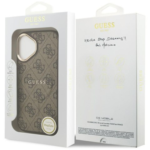 Etui Guess 4G PU Classic Logo MagSafe do iPhone 17 brązowy