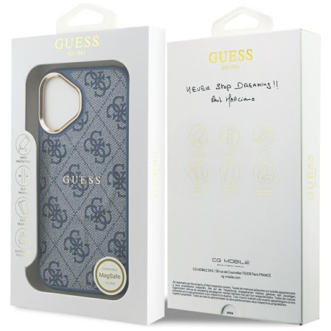 Etui Guess 4G PU Classic Logo MagSafe do iPhone 17 niebieski