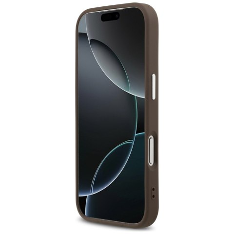 Etui Guess 4G Triangle Logo MagSafe do iPhone 17 Pro brązowy srebrny