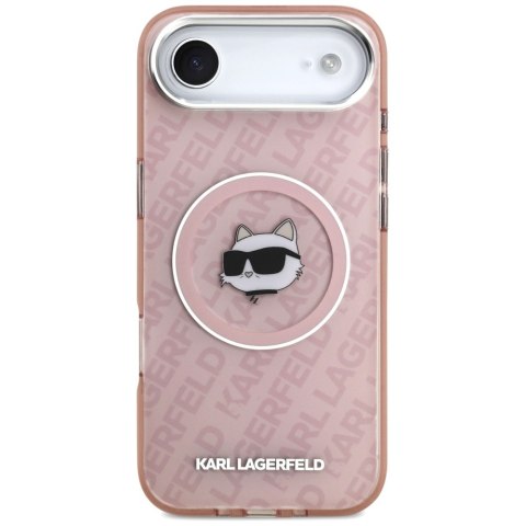 Etui Karl Lagerfeld IML Choupette Head Logo MagSafe do iPhone Air różowy