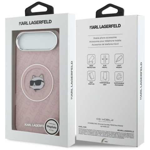 Etui Karl Lagerfeld IML Choupette Head Logo MagSafe do iPhone Air różowy