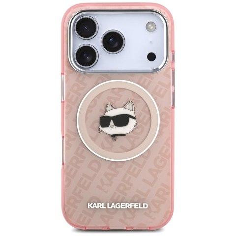 Etui Karl Lagerfeld IML Choupette Head Logo MagSafe do iPhone 17 Pro Max różowy
