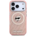 Etui Karl Lagerfeld IML Choupette Head Logo MagSafe do iPhone 17 Pro różowy