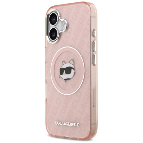 Etui Karl Lagerfeld IML Choupette Head Logo MagSafe do iPhone 17 różowy