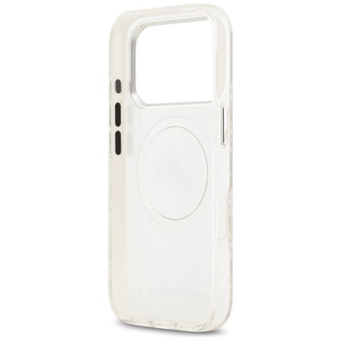 Etui Karl Lagerfeld IML Glitter Karl & Choupette Heads Logo MagSafe do iPhone 17 Pro Max szary