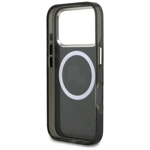 Etui Karl Lagerfeld IML Glitter Karl & Choupette Heads Logo MagSafe do iPhone 17 Pro czarny