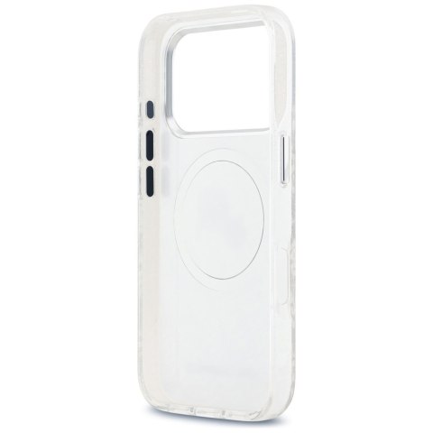 Etui Karl Lagerfeld IML Glitter Karl & Choupette Heads Logo MagSafe do iPhone 17 Pro szary