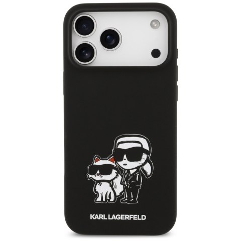 Etui Karl Lagerfeld Silicone K&C Sketch & Logo MagSafe do iPhone 17 Pro Max czarny