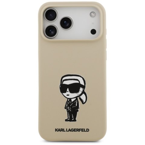 Etui Karl Lagerfeld Silicone Karl Sketch & Logo MagSafe do iPhone 17 Pro Max brązowy