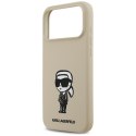 Etui Karl Lagerfeld Silicone Karl Sketch & Logo MagSafe do iPhone 17 Pro Max brązowy