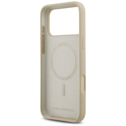Etui Karl Lagerfeld Silicone Karl Sketch & Logo MagSafe do iPhone 17 Pro Max brązowy