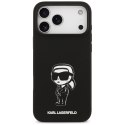 Etui Karl Lagerfeld Silicone Karl Sketch & Logo MagSafe do iPhone 17 Pro Max czarny