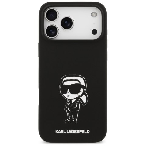Etui Karl Lagerfeld Silicone Karl Sketch & Logo MagSafe do iPhone 17 Pro Max czarny