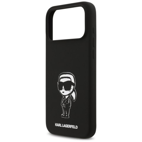 Etui Karl Lagerfeld Silicone Karl Sketch & Logo MagSafe do iPhone 17 Pro Max czarny