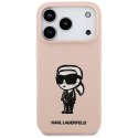 Etui Karl Lagerfeld Silicone Karl Sketch & Logo MagSafe do iPhone 17 Pro Max różowy