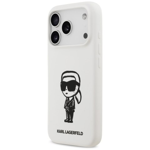 Etui Karl Lagerfeld Silicone Karl Sketch & Logo MagSafe do iPhone 17 Pro biały