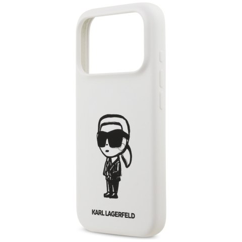 Etui Karl Lagerfeld Silicone Karl Sketch & Logo MagSafe do iPhone 17 Pro biały