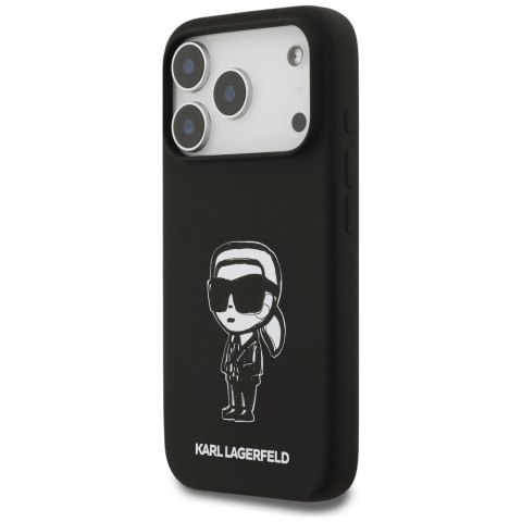 Etui Karl Lagerfeld Silicone Karl Sketch & Logo MagSafe do iPhone 17 Pro czarny