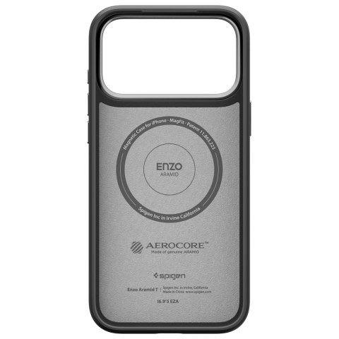 Etui Spigen Enzo Aramid "T" Mag MagSafe do iPhone 17 Pro Max czarno srebrny