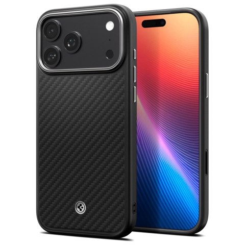 Etui Spigen Enzo Aramid "T" Mag MagSafe do iPhone 17 Pro czarno srebrny