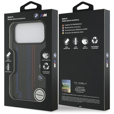 Etui BMW M Kevlar Lines & Logo MagSafe do iPhone 17 Pro Max czarny