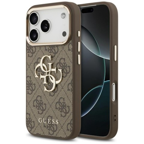 Etui Guess 4G Big 4G Classic Logo do iPhone 17 Pro Max brązowy złoty