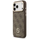 Etui Guess 4G Strass Logo MagSafe do iPhone 17 Pro Max brązowy