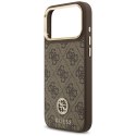 Etui Guess 4G Strass Logo MagSafe do iPhone 17 Pro Max brązowy