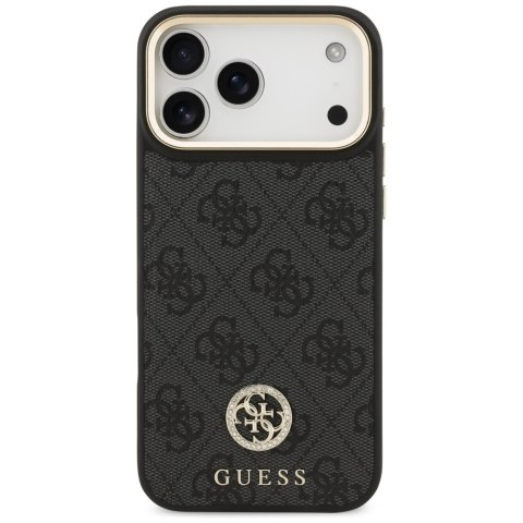 Etui Guess 4G Strass Logo MagSafe do iPhone 17 Pro Max czarny