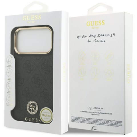 Etui Guess 4G Strass Logo MagSafe do iPhone 17 Pro Max czarny