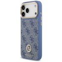 Etui Guess 4G Strass Logo MagSafe do iPhone 17 Pro Max niebieski