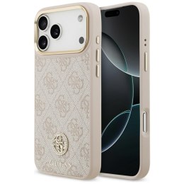 Etui Guess 4G Strass Logo MagSafe do iPhone 17 Pro Max różowy