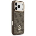 Etui Guess 4G Strass Logo MagSafe do iPhone 17 Pro brązowy