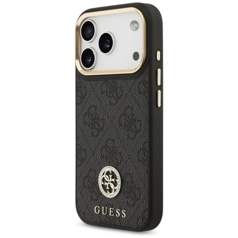 Etui Guess 4G Strass Logo MagSafe do iPhone 17 Pro czarny
