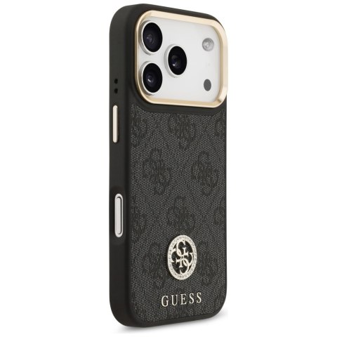Etui Guess 4G Strass Logo MagSafe do iPhone 17 Pro czarny