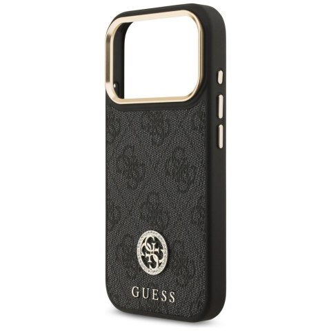 Etui Guess 4G Strass Logo MagSafe do iPhone 17 Pro czarny