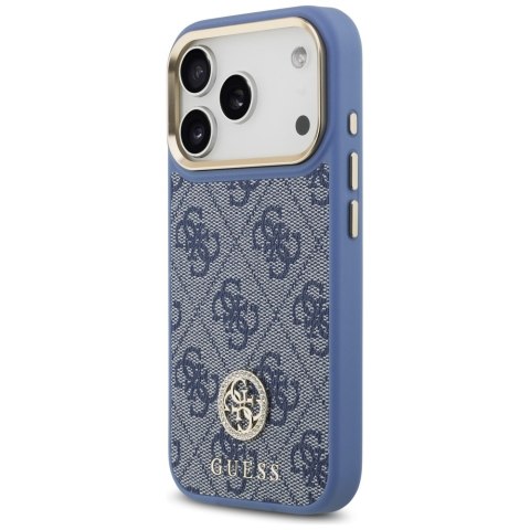 Etui Guess 4G Strass Logo MagSafe do iPhone 17 Pro niebieski
