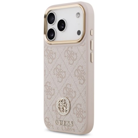 Etui Guess 4G Strass Logo MagSafe do iPhone 17 Pro różowy