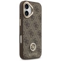 Etui Guess 4G Strass Logo MagSafe do iPhone 17 brązowy