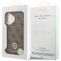 Etui Guess 4G Strass Logo MagSafe do iPhone 17 brązowy