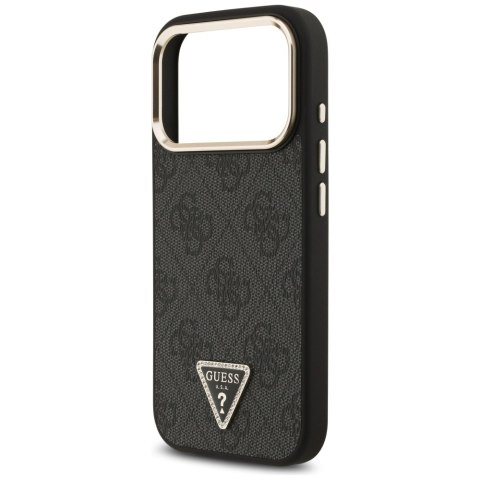 Etui Guess 4G Triangle Logo MagSafe do iPhone 17 Pro czarny złoty