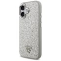 Etui Guess Glitter Triangle Logo MagSafe do iPhone 17 srebrny