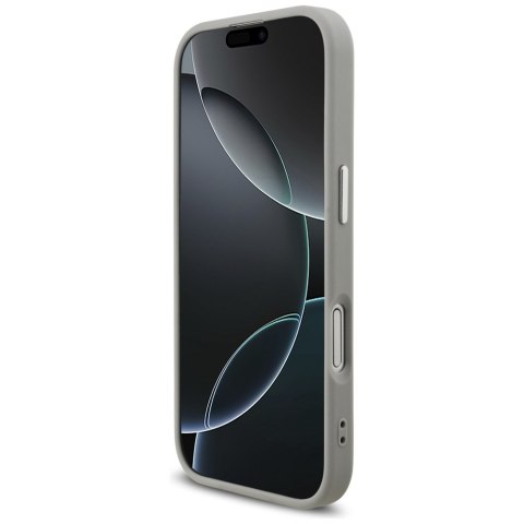 Etui Guess Glitter Triangle Logo MagSafe do iPhone 17 srebrny