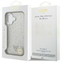 Etui Guess Glitter Triangle Logo MagSafe do iPhone 17 srebrny