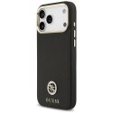 Etui Guess Grained Strass Logo MagSafe do iPhone 17 Pro Max czarny