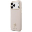 Etui Guess Grained Strass Logo MagSafe do iPhone 17 Pro Max różowy